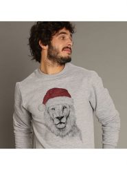 WOOOP Bluza "Santa Lion" w kolorze szarym rozmiar: M. Szare bluzy Wooop, m, bez wzorów, z bawełny, bez kaptura. Za 100.28 zł.