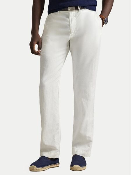 Polo Ralph Lauren Spodnie materiałowe 710A13235004 Biały Classic Fit. Białe spodnie materiałowe Polo Ralph Lauren, m, bez wzorów, z bawełny. Za 859.99 zł.