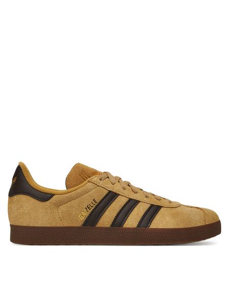 Adidas Sneakersy Gazelle JR6287 Beżowy. Brązowe buty sportowe casual Adidas, bez wzorów, ze skóry, bez zapięcia. Za 329.99 zł.