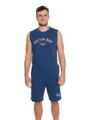 Doctor Nap Piżama w kolorze niebieskim rozmiar: M. Niebieskie piżamy Doctor Nap, m, bez wzorów, z bawełny, bez ramiączek. Za 102.99 zł.