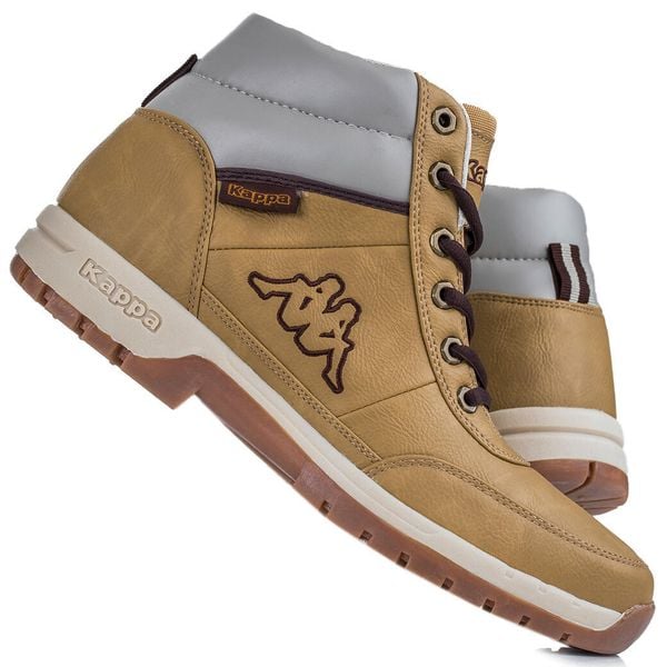 Buty męskie sportowe KAPPA BRIGHT MID LIGHT 242075 1111. Brązowe buty turystyczne Kappa, na jesień, bez wzorów, z gumy, za kostkę, bez zapięcia, trekkingowe. Za 139.99 zł.