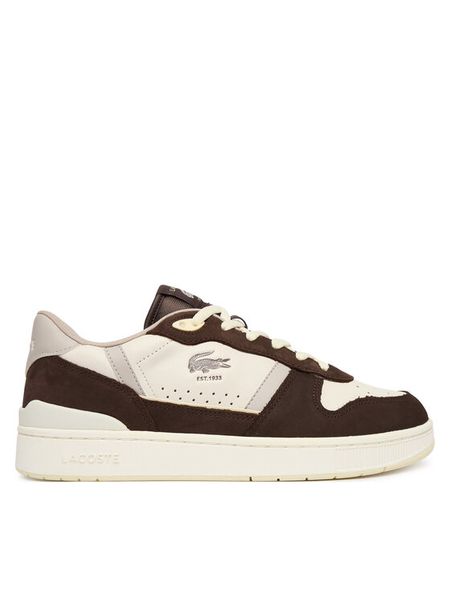 Lacoste Sneakersy T-Clip Set 51SMA0100 Brązowy. Brązowe buty sportowe casual LACOSTE, bez wzorów, ze skóry, bez zapięcia. Za 384.99 zł.