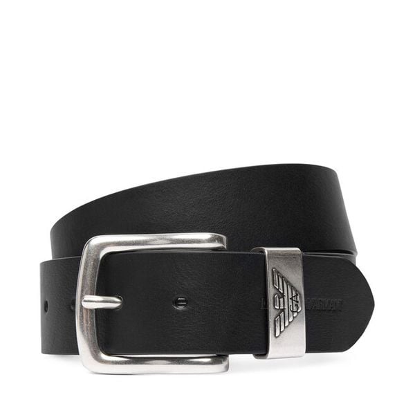 Pasek Emporio Armani. Czarne paski Emporio Armani, bez wzorów. Za 448.99 zł.