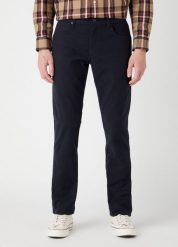 WRANGLER GREENSBORO MĘSKIE SPODNIE MATERIAŁOWE MATERIAŁ BLACK 112341455 W15Q011936. Czarne spodnie materiałowe Wrangler, l, bez wzorów, z materiału. Za 229.99 zł.
