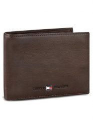 Tommy Hilfiger Duży Portfel Męski Johnson Cc Flap And Coin Pocket AM0AM00660/82566 Brązowy. Brązowe portfele Tommy Hilfiger, bez wzorów, z nubiku. Za 299.99 zł.
