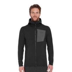 Bluza polarowa męska Rab Superflux Hoody z kapturem. Czarne bluzy z kapturem RAB, m, bez wzorów, z polaru, z kapturem. Za 379.99 zł.