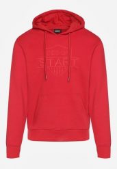 Czerwona Bluza z Bawełną Kapturem i Sznurkami Amatusa. Czerwone bluzy z kapturem Born2be, l, bez wzorów, z bawełny, z kapturem. Za 99.99 zł.