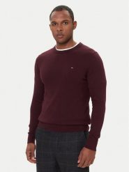 Tommy Hilfiger Sweter MW0MW28046 Bordowy Regular Fit. Czerwone swetry rozpinane Tommy Hilfiger, m, bez wzorów, z bawełny, bez kołnierzyka, bez ramiączek. Za 519.99 zł.