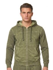 Męska bluza z kapturem Old Wash zapinana na zamek. Niebieskie bluzy z kapturem LEONE 1947 APPAREL, m, bez wzorów, z tkaniny, z kapturem. Za 412.58 zł.