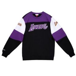 Bluza okrągły dekolt Los Angeles Lakers. Czarne bluzy Mitchell & Ness, bez wzorów, bez kaptura. Za 377.50 zł.