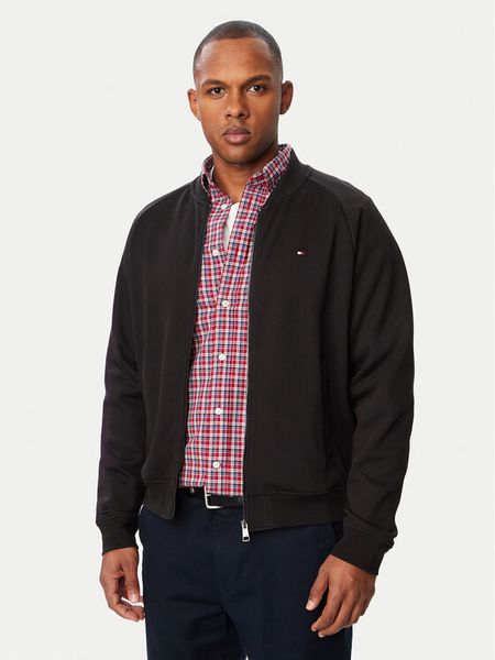 Tommy Hilfiger Bluza Essential MW0MW44934 Czarny Regular Fit. Czarne bluzy Tommy Hilfiger, m, bez wzorów, z bawełny, bez kaptura. Za 649.99 zł.