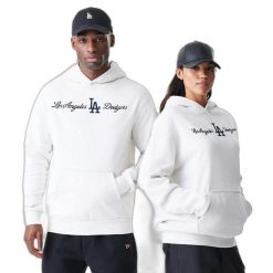 Bluza z kapturem Dodgers MLB Script Graphic. Białe bluzy z kapturem New Era, l, bez wzorów, z materiału, z kapturem. Za 305.50 zł.