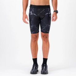 Mężczyzna legginsy do biegania i trailu TERRARUN TIGHT. Czarne legginsy długie sportowe BODYCROSS, m, bez wzorów, z poliesteru, do biegania. Za 229.99 zł.
