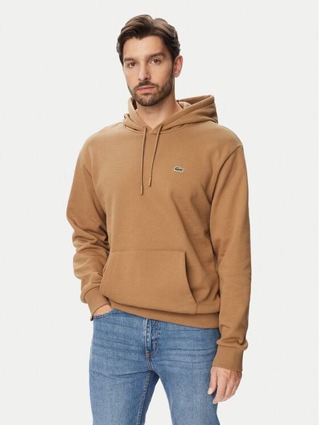 Lacoste Bluza SH8863 Brązowy jasny Relaxed Fit. Brązowe bluzy LACOSTE, m, bez wzorów, z bawełny, bez kaptura. Za 624.99 zł.