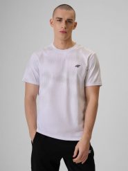 4F T-shirt regular z nadrukiem męski - biały S. Białe t-shirty 4F, m, bez wzorów, z bawełny, bez kołnierzyka, bez ramiączek. Za 89.99 zł.