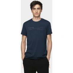 T-shirt męski TSM250 - granat. T-shirty 4F, m, bez wzorów, bez kołnierzyka, bez ramiączek. Za 39.99 zł.