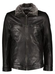 Bugatti Skórzana kurtka w kolorze czarnym rozmiar: 54. Czarne kurtki Bugatti, bez wzorów, ze skóry, bez kaptura. Za 739.99 zł.