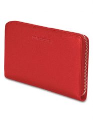 Moleskine Skórzany portfel w kolorze czerwonym - 9 x 12 cm rozmiar: onesize. Czerwone portfele Moleskine, bez wzorów, z materiału. Za 216.73 zł.