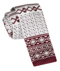 Krawat Knit (Dzianinowy) - Wzór Norweski - Świąteczny - Alties - Biało-czerwony. Czerwone krawaty i muchy Alties, bez wzorów, z dzianiny. Za 55.00 zł.