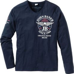 Shirt z długim rękawem i dekoltem w serek Regular Fit bonprix ciemnoniebieski. Bluzki z długim rękawem marki ASICS. Za 27.99 zł.