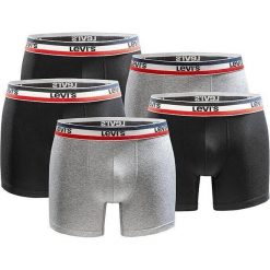 Bokserki majtki męskie Levi's Boxers 5-Pack czarne szare bawełna. Czarne bokserki Levi's®, m, bez wzorów, z bawełny. Za 139.00 zł.