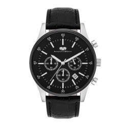 Rhodenwald & Söhne Chronograf Goodwill Srebrny/czarny Skóra naturalna Czarny Zegarki męskie 1 ct Męskie. Czarne, analogowe zegarki Rhodenwald & Söhne, srebrne. Za 2,129.99 zł.