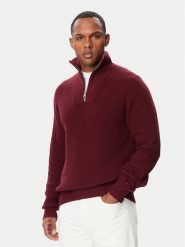 Tommy Hilfiger Sweter Fisherman MW0MW42531 Bordowy Regular Fit. Czerwone swetry rozpinane Tommy Hilfiger, m, bez wzorów, z bawełny, bez kołnierzyka, bez ramiączek. Za 749.99 zł.