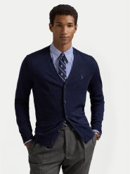 Polo Ralph Lauren Kardigan 710946144001 Granatowy Slim Fit. Niebieskie swetry rozpinane Polo Ralph Lauren, m, bez wzorów, z wełny, bez kołnierzyka, bez ramiączek. Za 1,049.00 zł.