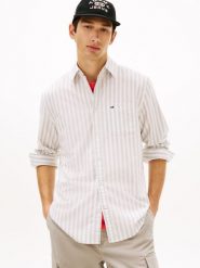 Tommy Jeans koszula casual Mężczyźni Regular Fit Bawełna szary, L. Szare koszule Tommy Jeans, l, bez wzorów, z bawełny, bez kołnierzyka, bez ramiączek. Za 229.95 zł.