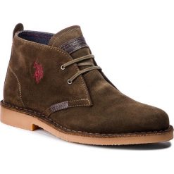 Trzewiki U.S. POLO ASSN. - Amadeus17 MUST3119S4/S19 Milg. Zielone botki sznurowane U.S. Polo Assn., bez wzorów, z materiału, bez obcasa, bez zapięcia. W wyprzedaży za 269.00 zł.