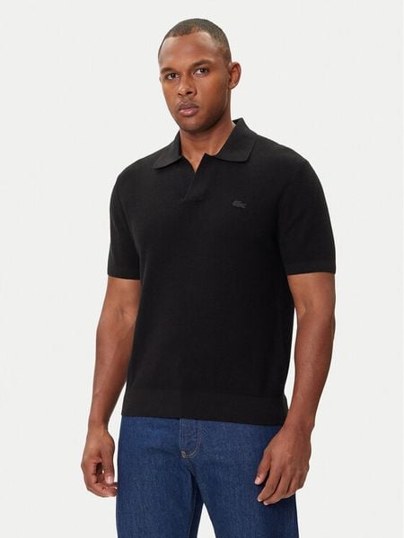 Lacoste Polo AH5186 Czarny Regular Fit. Czarne koszulki polo LACOSTE, m, bez wzorów, z bawełny, bez kołnierzyka, bez ramiączek. Za 439.99 zł.