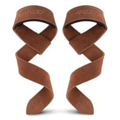 Skórzane paski do podnoszenia ciężarów 4FIZJO Deadlift Straps. Brązowe paski 4FIZJO, bez wzorów, ze skóry, sportowe. Za 45.00 zł.