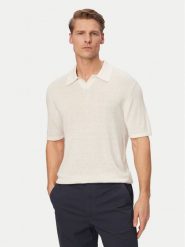 Calvin Klein Polo LV04LF313G Biały Regular Fit. Białe koszulki polo sportowe CALVIN KLEIN, l, bez wzorów, z wiskozy, bez kołnierzyka, bez ramiączek. Za 449.99 zł.