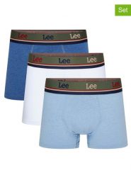 LEE Underwear Bokserki (3 pary) "Forster" w kolorze białym, niebieskim i błękitnym rozmiar: S. Białe bokserki LEE Underwear, s, bez wzorów. Za 57.06 zł.