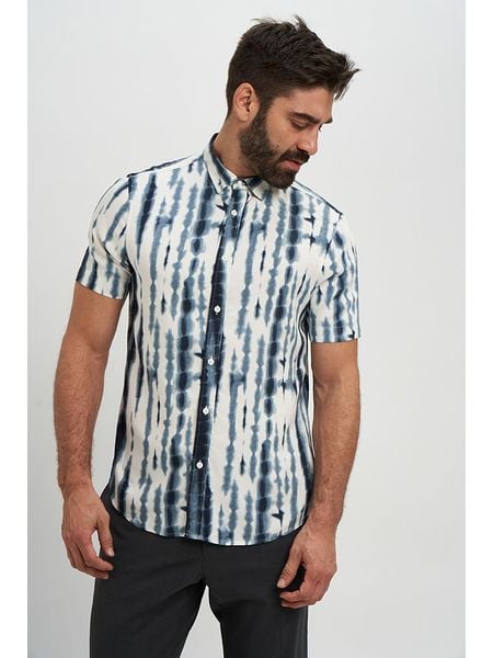 Marks & Spencer Koszula w kolorze niebiesko-białym rozmiar: L. Białe koszule Marks & Spencer, l, bez wzorów, z wiskozy, bez kołnierzyka, bez ramiączek. Za 56.79 zł.