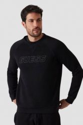 GUESS Czarna męska bluza New Aldwin, Rozmiar L. Czarne bluzy Guess, l, z aplikacjami, bez kaptura. W wyprzedaży za 194.99 zł.