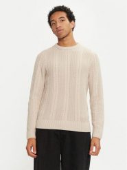 Jack&Jones Sweter 12261436 Beżowy Regular Fit. Brązowe swetry rozpinane Jack&Jones, m, bez wzorów, z bawełny, bez kołnierzyka, bez ramiączek. Za 129.99 zł.