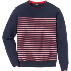 Sweter w paski Regular Fit bonprix ciemnoniebieski w paski. Swetry nierozpinane marki bonprix. Za 32.99 zł.