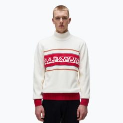 Sweter męski Napapijri D-Sardona. Brązowe swetry nierozpinane Napapijri, m, bez wzorów, bez kołnierzyka, bez ramiączek. Za 559.99 zł.