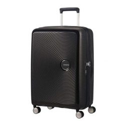 Walizka podróżna American Tourister Soundbox 8. Czarne walizki American Tourister, bez wzorów. Za 659.99 zł.