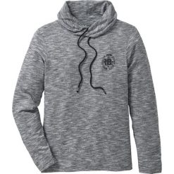 Shirt z długim rękawem i szalowym kołnierzem Slim Fit bonprix czarno-biały w paski. Bluzki z długim rękawem marki ASICS. Za 32.99 zł.