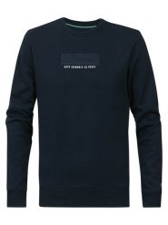 Petrol Industries Bluza M-1030-SWR331 Granatowy Regular Fit. Niebieskie bluzy Petrol Industries, m, bez wzorów, z bawełny, bez kaptura. Za 339.99 zł.