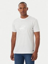 Beverly Hills Polo Club T-Shirt M1546 Biały Regular Fit. Białe koszulki polo Beverly Hills Polo Club, m, bez wzorów, z bawełny, bez kołnierzyka, bez ramiączek. Za 279.99 zł.