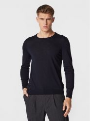 Boss Sweter Leno-P 50468239 Granatowy Slim Fit. Niebieskie swetry rozpinane Boss, m, bez wzorów, ze lnu, bez kołnierzyka, bez ramiączek. Za 369.99 zł.