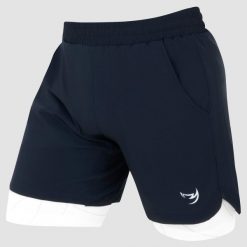 Spodenki treningowe męskie FUMETSU Icon Dual Layer Training. Niebieskie krótkie spodenki sportowe FUMETSU, m, bez wzorów. Za 229.99 zł.