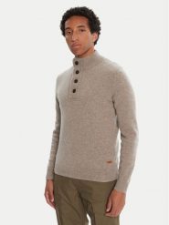 Barbour Sweter Patch Half Zip MKN0585ST51 Beżowy Regular Fit. Brązowe swetry rozpinane Barbour, m, bez wzorów, z wełny, bez kołnierzyka, bez ramiączek. Za 629.99 zł.