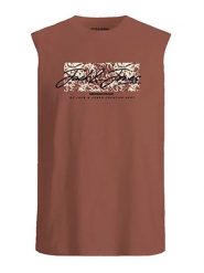 Jack & Jones Koszulka w kolorze brązowym rozmiar: S. Brązowe bezrękawniki Jack & Jones, s, bez wzorów, z bawełny, bez kołnierzyka, bez ramiączek. Za 43.88 zł.