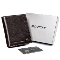 Portfel skórzany Rovicky PC-106-BAR-6477 brązowy. Brązowe portfele ROVICKY, bez wzorów, ze skóry. Za 74.00 zł.