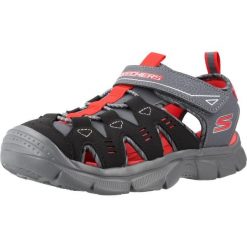 Sandały SKECHERS 407015L Szary. Szare sandały Skechers, z syntetyku, bez zapięcia. Za 188.99 zł.