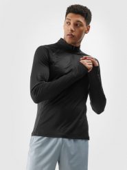 4F Longsleeve do biegania szybkoschnący męski - czarny XXL. Czarne bluzki z długim rękawem 4F, m, bez wzorów, z dzianiny, bez kołnierzyka, bez ramiączek. W wyprzedaży za 99.99 zł.